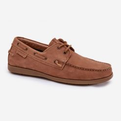 Skórzane Mokasyny Męskie Big Star RR174162 Camel brązowe. Brązowe mokasyny męskie ze skóry. Za 384.97 zł.