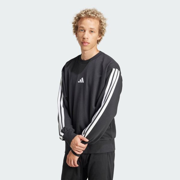 Bluza Essentials 3-Stripes French Terry. Białe bluzy bez kaptura męskie Adidas, xl, z materiału. Za 219.00 zł.