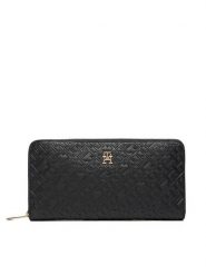 Tommy Hilfiger Portfel Lgr Za Mono AW0AW18036 Czarny. Czarne portfele damskie Tommy Hilfiger, bez wzorów, ze skóry. Za 349.99 zł.