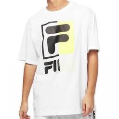 Koszulka sportowa męska Fila Men Saku Tee. Białe t-shirty sportowe męskie Fila, na lato, m, z bawełny, bez ramiączek. Za 79.00 zł.