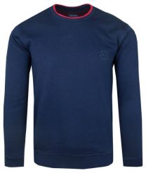 Bawełniana Męska Bluza PAKO JEANS z Lamówką - Niebieska. Niebieskie bluzy bez kaptura męskie Pako Jeans, m, z bawełny. Za 169.00 zł.