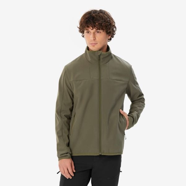 Kurtka Softshell trekkingowa męska Forclaz MT100. Szare kurtki męskie FORCLAZ, l, bez wzorów, z polaru, bez kaptura. Za 199.99 zł.