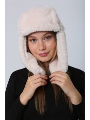 Lucky Bees Czapka w kolorze jasnoróżowym rozmiar: onesize. Różowe czapki zimowe damskie Lucky Bees, z futra. Za 43.99 zł.