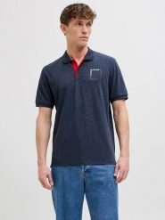 Jack & Jones Koszulka polo w kolorze granatowym rozmiar: M. Niebieskie koszulki polo męskie Jack & Jones, m, bez wzorów, bez ramiączek. Za 43.99 zł.
