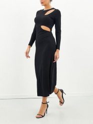 Milan Kiss Sukienka w kolorze czarnym rozmiar: S. Czarne sukienki damskie Milan Kiss, s, bez wzorów, bez kołnierzyka, bez ramiączek, maxi. Za 104.99 zł.