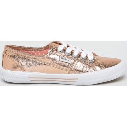 Pepe Jeans - Tenisówki Aberlady Met 18. Żółte trampki i tenisówki damskie Pepe Jeans, bez wzorów, z gumy. W wyprzedaży za 159.90 zł.