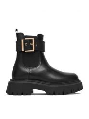 Guess Botki CEO-CI12-KIRUNA-02 Czarny. Czarne botki dziewczęce Guess, z aplikacjami, bez ramiączek. Za 299.99 zł.