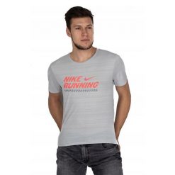 Koszulka Sportowa Męska Nike. Szare t-shirty sportowe męskie Nike, m, bez ramiączek, na fitness i siłownię. Za 88.00 zł.