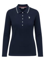 U.S. Polo Assn. Koszulka polo w kolorze granatowym rozmiar: M. Niebieskie bluzki damskie U.S. Polo Assn., m, bez wzorów, z bawełny, bez kołnierzyka, bez ramiączek. Za 161.34 zł.