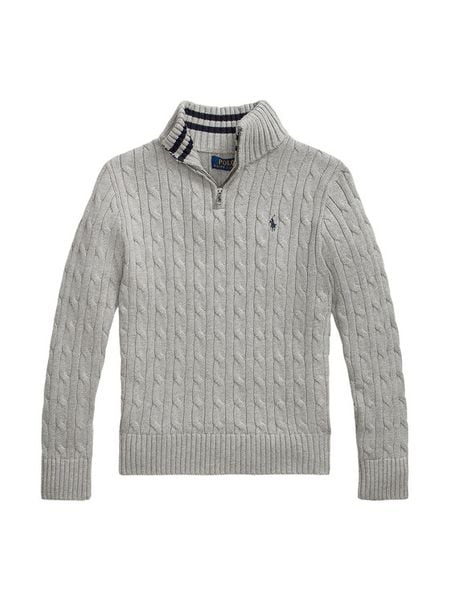 Polo Ralph Lauren Sweter 323868894010 Szary Regular Fit. Szare swetry chłopięce Polo Ralph Lauren, bez wzorów, z bawełny, bez kołnierzyka. Za 489.99 zł.