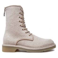 Trzewiki Max Mara. Brązowe botki damskie Max Mara, bez obcasa, na płaskiej podeszwie, bez zapięcia. Za 2,339.00 zł.