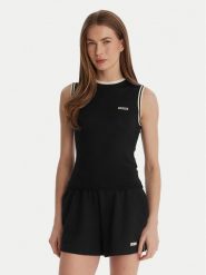 Guess Top V6GR02 Z0723 Czarny Regular Fit. Czarne topy damskie Guess, xs, z aplikacjami, z syntetyku, bez kołnierzyka. Za 329.99 zł.