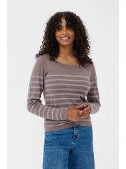 Kaffe Sweter w kolorze szarobrązowym rozmiar: L. Brązowe swetry klasyczne damskie Kaffe, l, bez kołnierzyka. Za 147.56 zł.