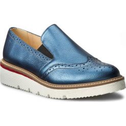 Półbuty SERGIO BARDI - Daria FW127280117MP 113. Niebieskie półbuty damskie Sergio Bardi, bez wzorów, z materiału, bez obcasa, na płaskiej podeszwie. W wyprzedaży za 159.00 zł.