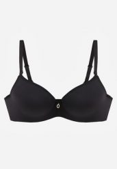 Czarny Biustonosz Push Up o Gładkim Wykończeniu z Cyrkoniową Aplikacją Claronei. Czarne biustonosze Renee, z aplikacjami. Za 49.99 zł.