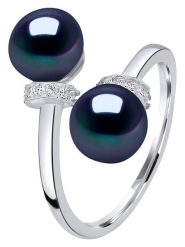 Pearl Addict Srebrny pierścionek z perłami rozmiar: onesize. Niebieskie pierścionki damskie Pearl Addict, z cyrkonią, srebrne. Za 208.99 zł.