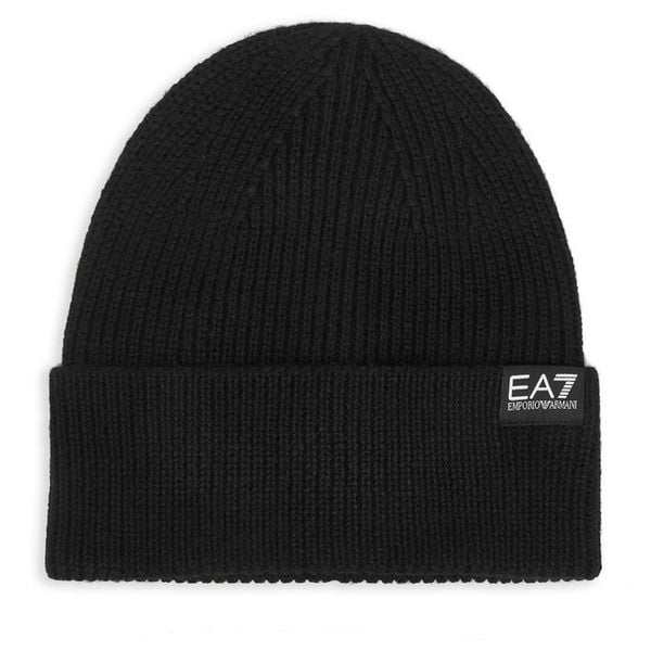 Czapka EA7 Emporio Armani. Czarne czapki męskie EA7 Emporio Armani, na zimę, bez wzorów. Za 199.99 zł.