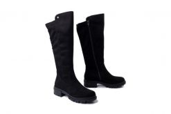 RIEKER 76890-00 black, kozaki damskie. Czarne kozaki damskie Rieker, bez obcasa, na obcasie. Za 389.90 zł.
