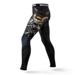Legginsy do sportów walki męskie Ground Game Oni Samurai. Czarne bielizna termoaktywna męska GROUND GAME, m, bez wzorów, z elastanu. Za 159.99 zł.