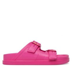 Klapki Blauer. Czerwone klapki damskie Blauer, bez wzorów, bez obcasa. Za 149.99 zł.