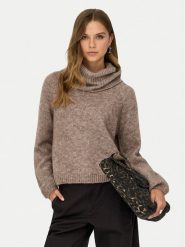 ONLY Golf Gila 15358571 Brązowy Regular Fit. Brązowe golfy damskie Only, m, bez wzorów, z syntetyku, bez ramiączek. Za 169.99 zł.