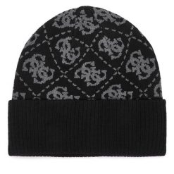Czapka Guess. Czarne czapki zimowe damskie Guess. Za 194.99 zł.
