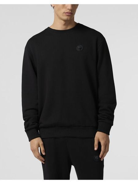 Plein Sport Bluza SAFC MJO1438 STE003N Czarny Regular Fit. Czarne bluzy bez kaptura męskie Plein Sport, bez wzorów, z bawełny, sportowe, bez kołnierzyka, bez ramiączek. Za 480.99 zł.