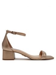 Steve Madden Sandały Gena SM11003579 Złoty. Żółte sandały damskie Steve Madden, bez wzorów, ze skóry, bez obcasa, na słupku. Za 359.99 zł.