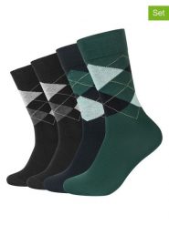 Camano Skarpety (4 pary) w kolorze czarno-zielonym rozmiar: 39-42. Czarne skarpetki męskie camano, bez wzorów. Za 56.99 zł.