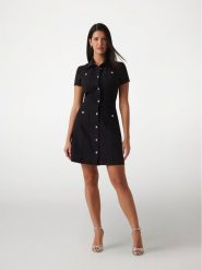 Guess Sukienka koszulowa W5GK70 KCBO2 Czarny Regular Fit. Czarne sukienki damskie Guess, s, z aplikacjami, z syntetyku, bez kołnierzyka, bez ramiączek, koszulowe. Za 499.99 zł.