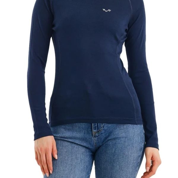 Vega - damska koszulka 100% merino wełna 195 g/m² z zamkiem YKK. Niebieskie bielizna termoaktywna damska WOOLONA, m, bez wzorów, z wełny. W wyprzedaży za 306.00 zł.