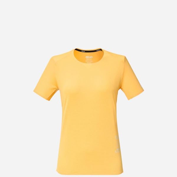 Koszulka do biegania damska Millet Intense Pro Light Ts Ss W active fit. Żółte topy sportowe damskie Millet, xs, bez wzorów, z materiału, bez ramiączek. Za 239.00 zł.