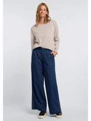 ELBSAND Koszulka "Tooske" w kolorze beżowo-białym rozmiar: S. Białe bluzki damskie ELBSAND, s, bez wzorów, bez kołnierzyka, bez ramiączek. Za 128.25 zł.