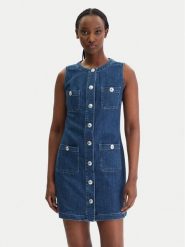 Liu Jo Sukienka codzienna UA6334 D0275 Niebieski Regular Fit. Niebieskie sukienki damskie Liu Jo, na co dzień, bez wzorów, z bawełny, bez kołnierzyka, bez ramiączek, proste. Za 1,079.00 zł.