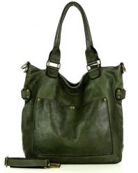 Torebka damska zielona MARCO MAZZINI v7j. Zielone shopper bag damskie MARCO MAZZINI, bez wzorów, ze skóry. Za 489.25 zł.