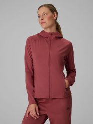 4F Bluza treningowa regular z kapturem damska - brązowa XXL. Brązowe bluzy sportowe damskie 4f, xxl, bez wzorów, bez ramiączek, z kapturem. Za 199.99 zł.