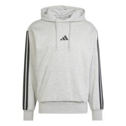 Bluza z kapturem adidas Essentials 3-Stripes Fleece. Białe bluzy sportowe męskie Adidas, na zimę, m, z bawełny. Za 257.70 zł.
