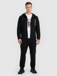 4F Spodnie dresowe męskie - czarne XL. Czarne spodnie dresowe męskie 4f, bez wzorów, z dresówki. Za 159.99 zł.