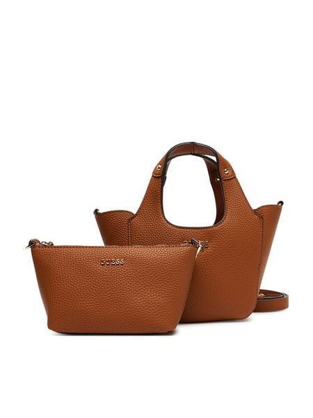 Guess Torebka Calista Mini HWBG73 34750 Brązowy. Brązowe torebki klasyczne damskie Guess, z aplikacjami, ze skóry, bez dodatków. Za 309.99 zł.