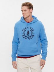 Tommy Hilfiger Bluza Big Icon MW0MW33650 Niebieski Regular Fit. Niebieskie bluzy bez kaptura męskie Tommy Hilfiger, l, z bawełny. Za 449.99 zł.