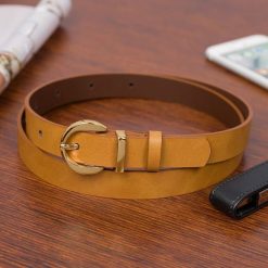 Pasek skórzany BELTIMORE r.100-115 cm O24 camelowy. Brązowe paski damskie bez wzorów. Za 49.99 zł.