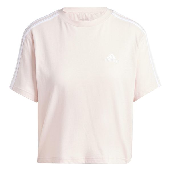 Koszulka damska adidas Essentials 3-Stripes Single Jersey Crop Top. Czerwone bluzki damskie Adidas, bez wzorów, z bawełny, retro, bez kołnierzyka, bez ramiączek. Za 105.99 zł.