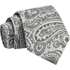 Krawat - ALTIES - Stalowo Popielaty, Duże Paisley. Szare krawaty i muchy męskie Alties, bez wzorów, z tkaniny, eleganckie. Za 49.00 zł.