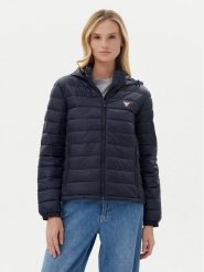 Guess Jeans Kurtka przejściowa W5RL99 WHAB2 Granatowy Regular Fit. Niebieskie kurtki damskie Guess Jeans, m, z aplikacjami, z jeansu, bez kaptura. Za 419.99 zł.
