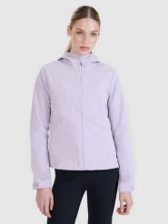 4F Kurtka softshell wiatroodporna membrana 5000 damska - fioletowa M. Fioletowe kurtki damskie 4f, m, bez wzorów, z dzianiny, z kapturem. W wyprzedaży za 199.99 zł.