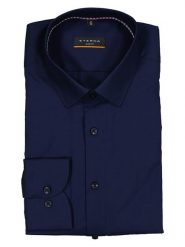 Eterna Koszula - Slim fit - w kolorze granatowym rozmiar: 44. Niebieskie koszule męskie Eterna, bez wzorów, z bawełny, bez kołnierzyka, bez ramiączek. Za 119.12 zł.