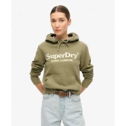 Bluza z kapturem Venue w metalicznym wykończeniem. Zielone bluzy sportowe damskie Superdry. W wyprzedaży za 262.20 zł.
