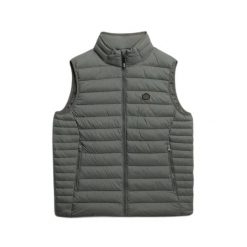 Kurtka puchowa bez rękawów Superdry Fuji Lite. Szare kurtki męskie Superdry., s, bez wzorów, z materiału, eleganckie, bez kaptura. Za 423.85 zł.