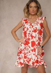 Czerwona Sukienka z Lnem o Pudełkowym Kroju Bez Rękawów z Cyrkoniami Nidellis. Czerwone sukienki damskie Renee, na co dzień, l, bez wzorów, z jeansu, eleganckie, bez kołnierzyka, bez ramiączek, mini. W wyprzedaży za 52.49 zł.