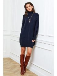 Joséfine Sukienka dzianinowa "Halof" w kolorze granatowym rozmiar: S. Niebieskie sukienki damskie Joséfine, s, bez wzorów, z dzianiny, bez kołnierzyka, bez ramiączek, mini. Za 157.73 zł.
